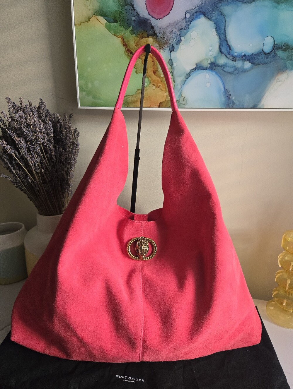 EUC Kurt Geiger Large Chelsea Suede Slouch Hobo Bag